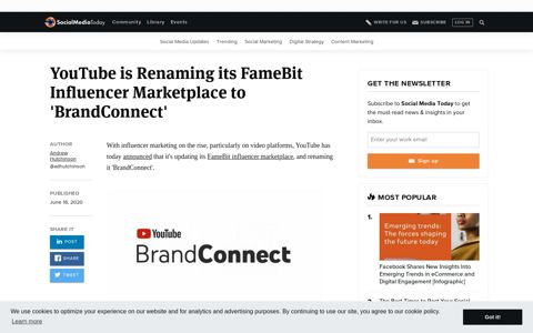 YouTube is Renaming its FameBit Influencer Marketplace to ...