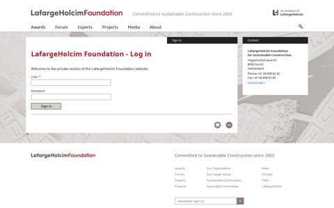 Log in - LafargeHolcim Foundation