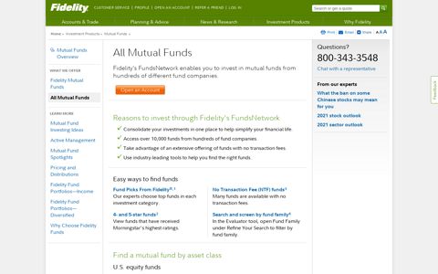 All Mutual Funds - Other Mutual Funds to Invest In - Fidelity