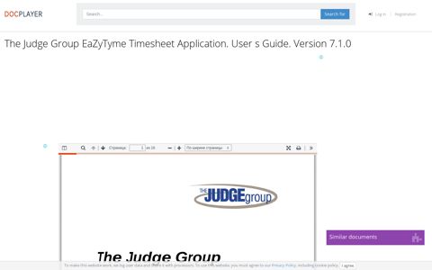 The Judge Group EaZyTyme Timesheet Application. User s ...