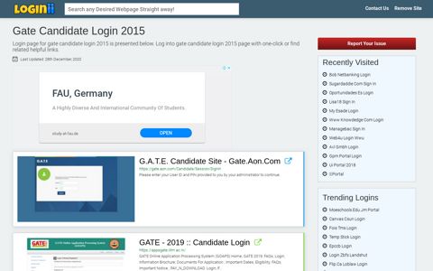 Gate Candidate Login 2015 - Loginii.com