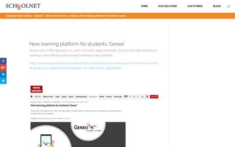 'Geneo' a new learning platform for students of high schools