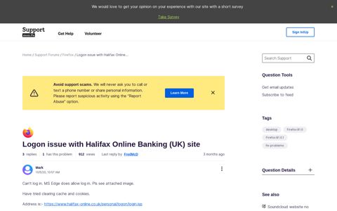 Logon issue with Halifax Online Banking (UK) site | Firefox ...