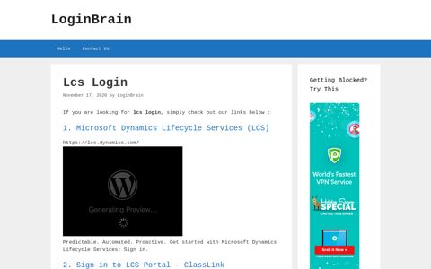 Lcs Microsoft Dynamics Lifecycle Services (Lcs) - LoginBrain