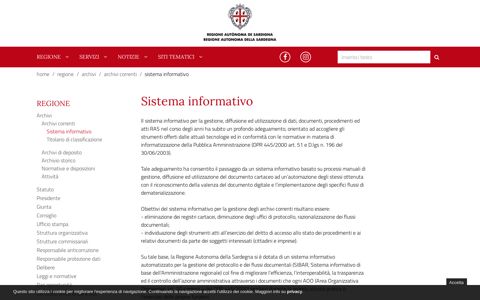 Sistema informativo - Regione Autonoma della Sardegna