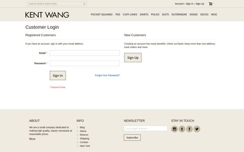 Customer Login - Kent Wang
