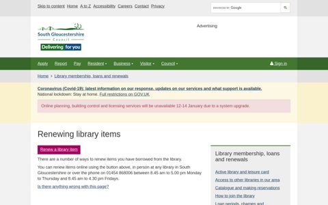 Renewing library items | South Gloucestershire Council