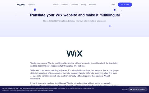 Translate your Wix Website - Weglot