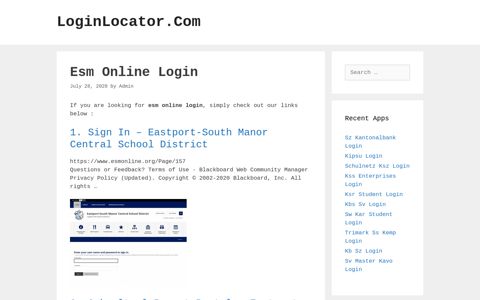 Esm Online Login - LoginLocator.Com