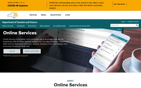 Online Services home - Department of Taxation and Finance