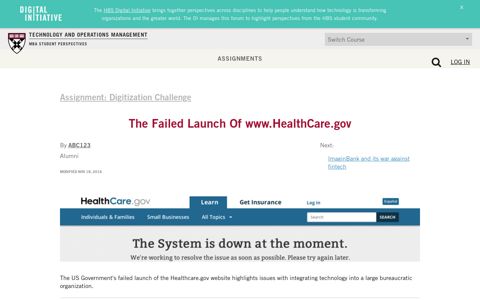 The Failed Launch Of www.HealthCare.gov - Technology and ...