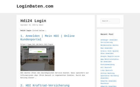 Hdi24 - Anmelden | Mein Hdi | Online Kundenportal