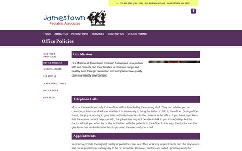 Office Policies | Jamestown Pediatric Associates | Jamestown ...