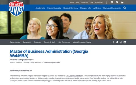 Master of Business Administration (Georgia WebMBA) - UWG
