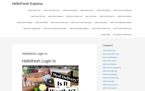 Hellofresh Login In | HelloFresh Express