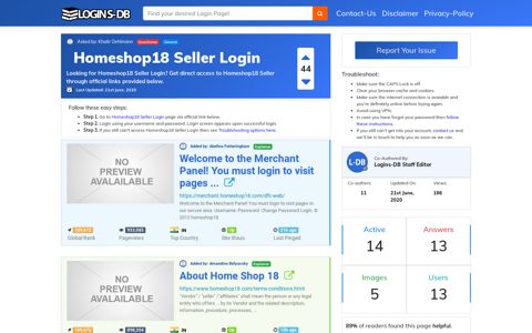 Homeshop18 Seller Login - Logins-DB