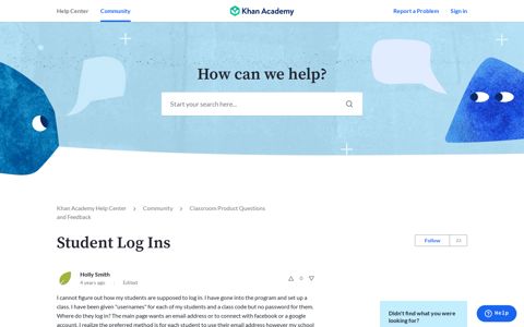 Student Log Ins – Khan Academy Help Center