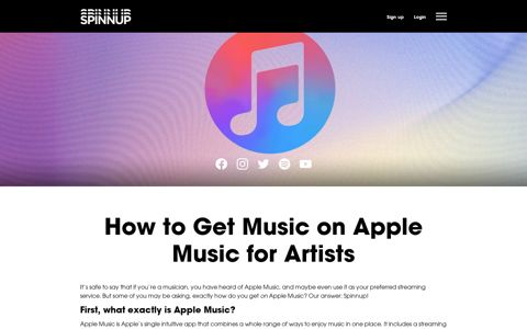 How to Get Music on Apple Music for Artists | Spinnup