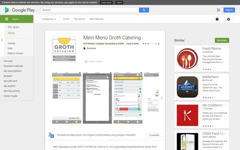 Mein Menü Groth Catering - Apps on Google Play