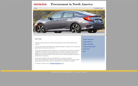 Honda Procurement in North America - Home
