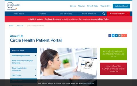 Circle Health Patient Portal // Circle Health