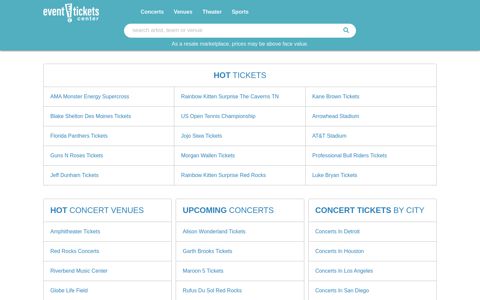 Event Tickets - Concert Tickets - Sports Tickets