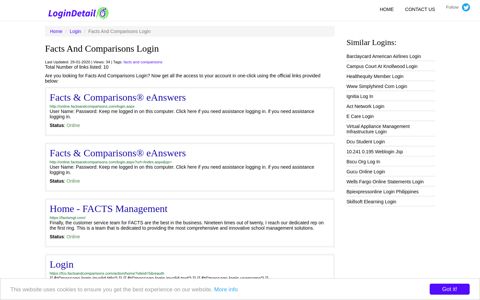 Facts And Comparisons Login - LoginDetail