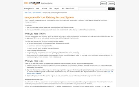 Integrate with Your Existing User Accounts - Login with Amazon