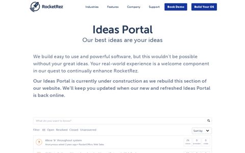 Ideas Portal - RocketRez