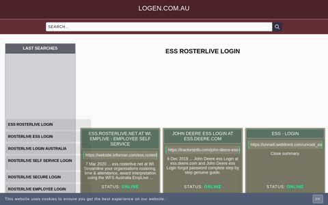 ess rosterlive login - Australian websites Login - logen