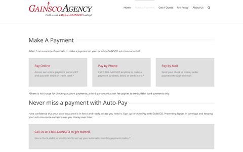 GAINSCO Agency - Make a GAINSCO Auto Insurance Payment