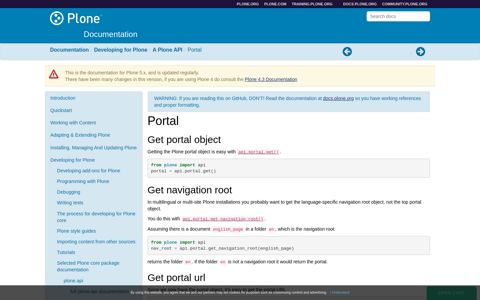 Portal — Plone Documentation v5.2