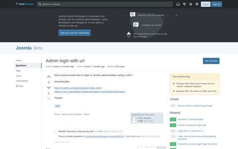 Admin login with url - Joomla Stack Exchange