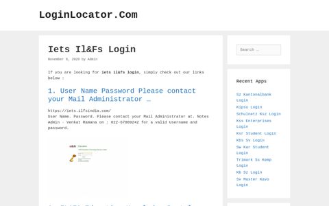 Iets Il&Fs Login - LoginLocator.Com