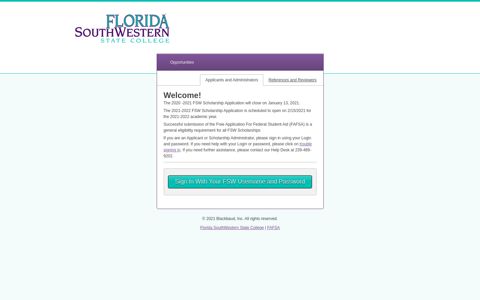 Sign In - Florida SouthWestern State College Scholarships