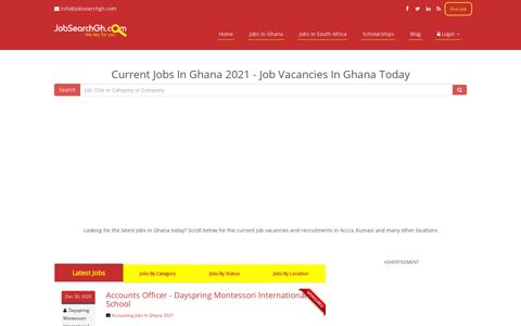 Current Jobs In Ghana 2021 - Job Vacancies In Ghana Today