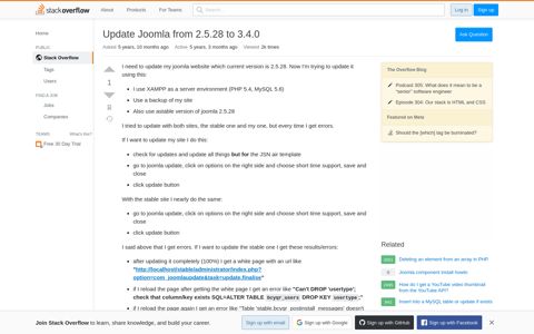 Update Joomla from 2.5.28 to 3.4.0 - Stack Overflow