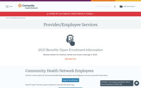 Provider/Employee Services | Community Health Network