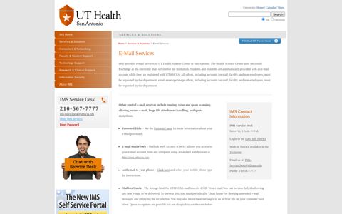 E-mail Services - University of Texas Health Science Center at ...