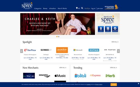 Shop online and earn KF Miles with KrisFlyer Spree