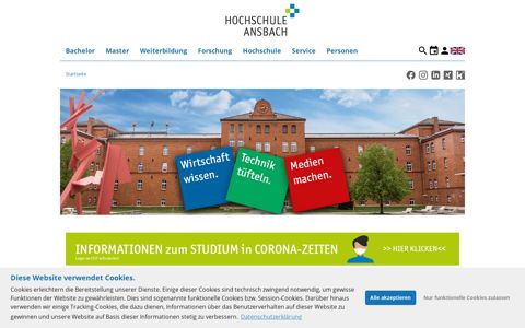 Hochschule Ansbach: Kreativ. Innovativ. Kompetent.