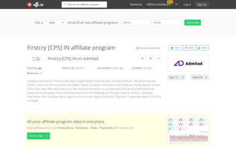 Firstcry [CPS] IN affiliate program