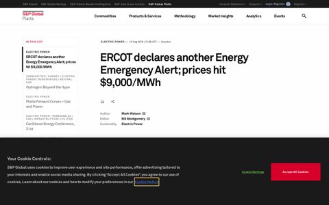 ERCOT declares another Energy Emergency Alert; prices hit ...