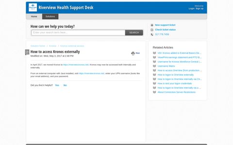 How to access Kronos externally : Riverview Health Support ...