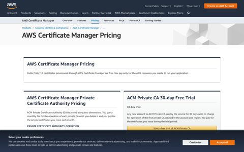 Pricing - AWS Certificate Manager - Amazon Web Services ...
