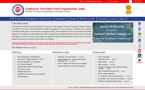 EPFO || For Employers