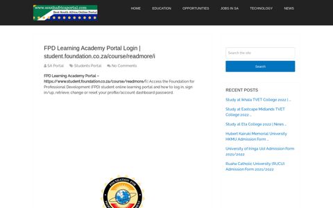 FPD Learning Academy Portal Login | student.foundation.co ...