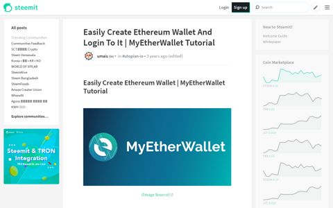 Easily Create Ethereum Wallet And Login To It ... - Steemit