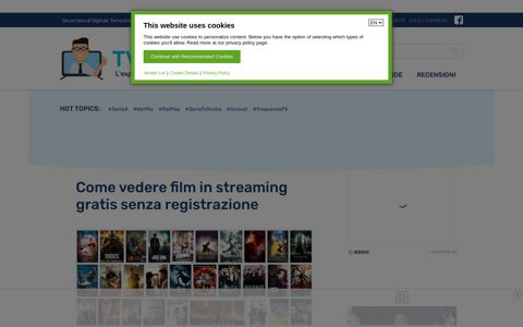 Come vedere film in streaming gratis senza registrazione