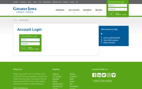 Account Login - Greater Iowa Credit Union